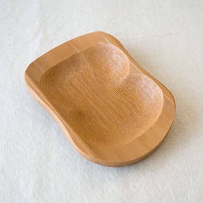 Porte-Savon en Bambou (forme galet, coloris naturel)