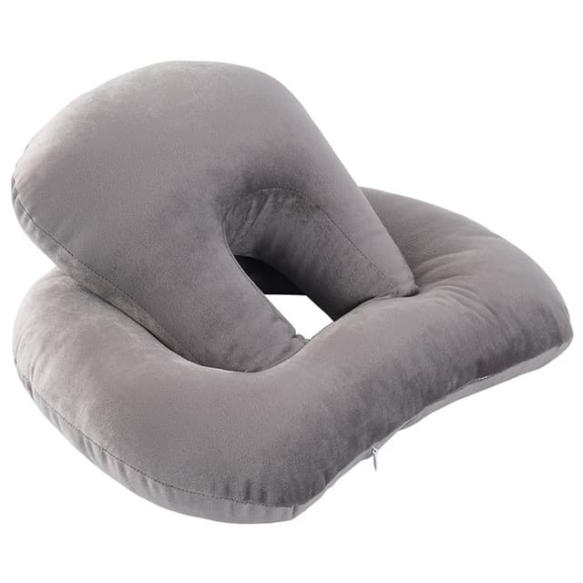 Coussin de sieste en U pour bureau, gris