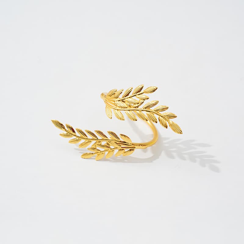Rond de Serviette Doré Branches de Blé