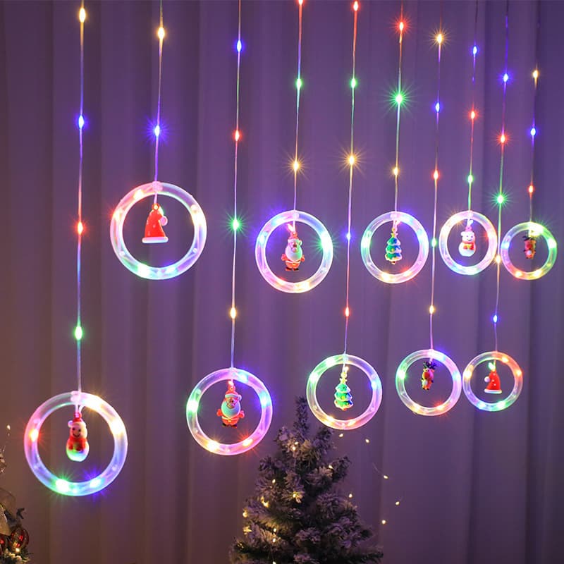Rideau Lumineux de Noël à Anneaux (3 m, 120 LED) — Maison, photo 2