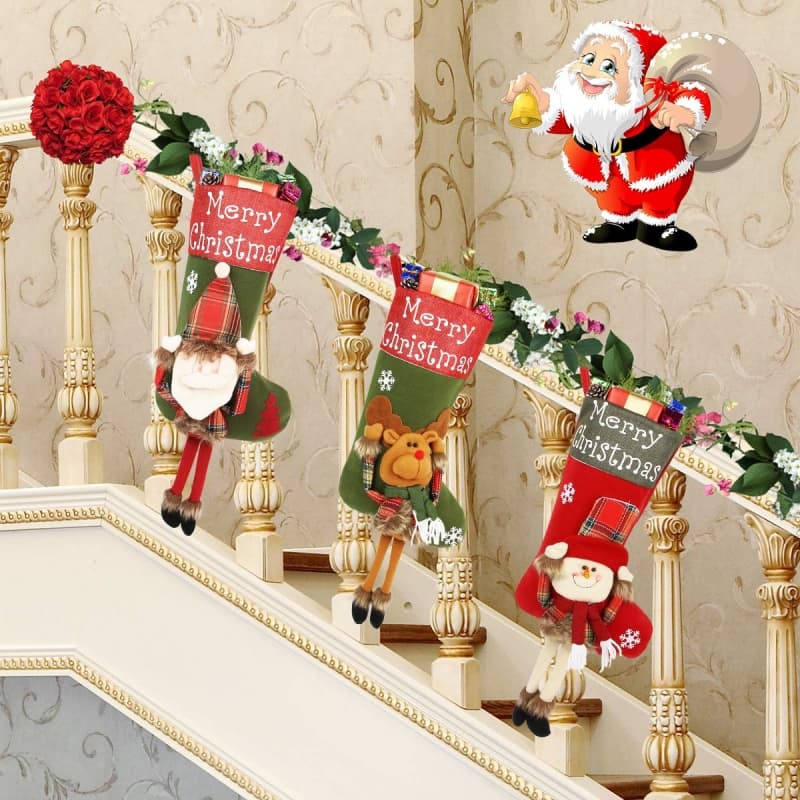 Grande Chaussette de Noël 3D Bonhomme de Neige (peluche) — Maison, photo 3