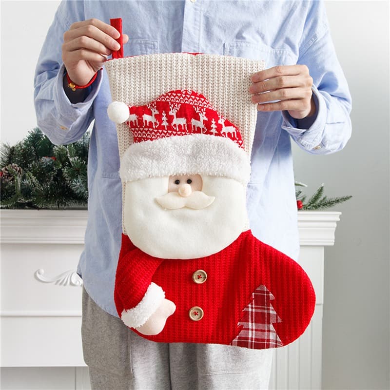 Grande Chaussette de Noël Père Noël en Tricot — Maison, photo 2