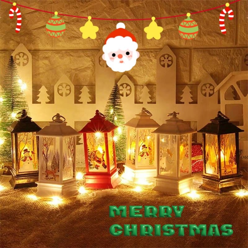 Lanterne de Noël Père Noël à Flamme LED (bronze) — Maison, photo 3
