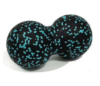 Balle de Massage Double en EPP (noire et turquoise, 8 x 16 cm)
