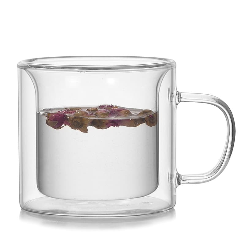 Tasse en Verre Borosilicate à Double Paroi (200 ml, transparente)
