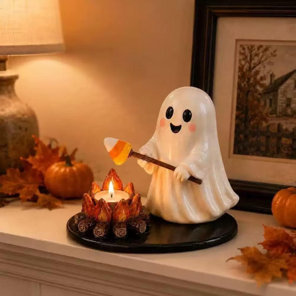 Bougeoir Fantôme au Feu de Camp (Halloween)